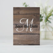 モダンな rustic 木製 Save the Date 発表 セーブザデート (スタンド正面)