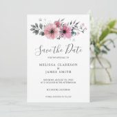 モダンな rustic 水彩花 Save the Date 招待状 (スタンド正面)