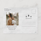 モダンな rustic merry christmas 2 枚の写真 シーズンポストカード (裏面)