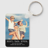 モダンなBEST DAD EVER 1枚の写真をカスタマイズ キーホルダー (裏面)
