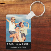 モダンなBEST DAD EVER 1枚の写真をカスタマイズ キーホルダー (裏面)