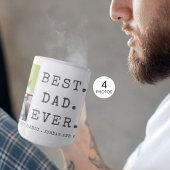 モダンなBEST DAD EVER 4枚の写真カスタムデザイン コーヒーマグカップ