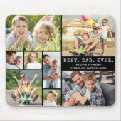 モダンなBEST DAD EVER 8枚フォトコラージュ マウスパッド (正面)