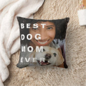 モダンなBEST DOG MOM EVER カスタム写真 クッション (ブランケット)
