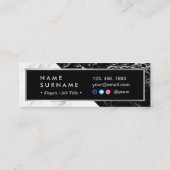 モダンなBlackWhiteの大理石の銀製の小型名刺 スキニー名刺 (裏面)