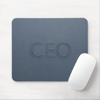 モダンなCEO向け スレートグレイ エンボス加工 エグゼクティブ マウスパッド