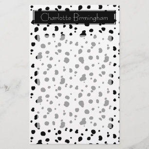 モダンなDalmatianプリント及び名前 便箋