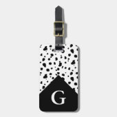 モダンなDalmatianプリント及び大文字 ラゲッジタグ (正面縦)