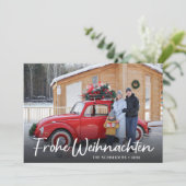 モダンなFrohe Weihnachten Natale 写真 シーズンカード (スタンド正面)