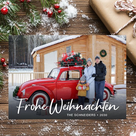 モダンなFrohe Weihnachten Natale 写真 シーズンカード