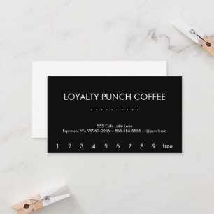 モダンなFuturaのロイヤリティのコーヒーパンチカード ロイヤリティカード
