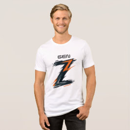 モダンなGen Z グラフィックTシャツ - 大胆な抽象文字 トライブレンドTシャツ