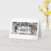 モダンなGenjiのトリプティクの挨拶状 カード (黄色い花)