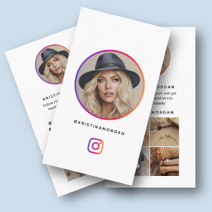 モダンなInstagramプロフィールグリッドインフルエンサー 名刺