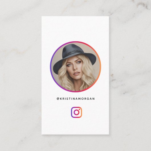 モダンなInstagramプロフィールグリッドインフルエンサー 名刺 (正面)