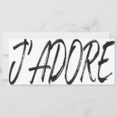 モダンなJ'adore ブラック＆ホワイト ギフトカード バウチャー 招待状 (正面)