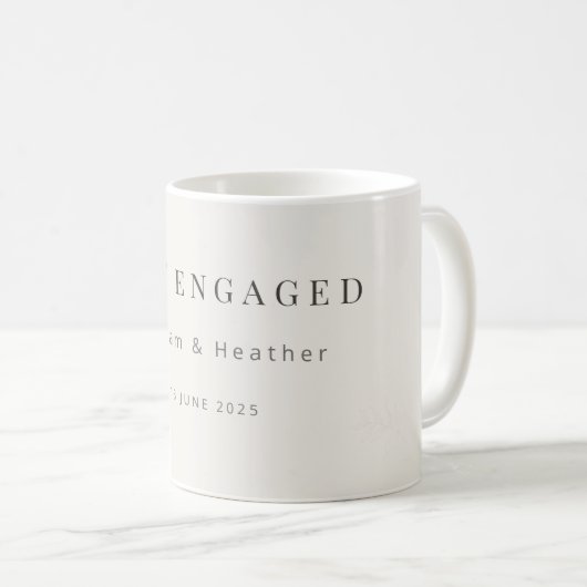 モダンなJust Engagedマグカップ|モダン コーヒーマグカップ (正面右)