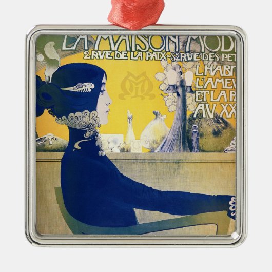 モダンなLa Maison c.1902 メタルオーナメント (正面)