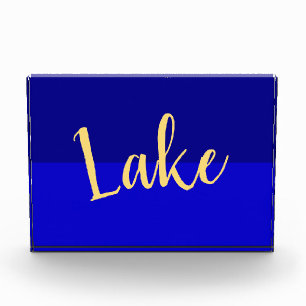 モダンなLAKEスクリプトテキスト ディープロイヤルサマーブルー フォトブロック