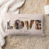 モダンなLOVEコラージュカットアウト バレンタインデー 腰枕 ランバークッション (ブランケット)