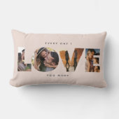 モダンなLOVEコラージュカットアウト バレンタインデー 腰枕 ランバークッション (正面)