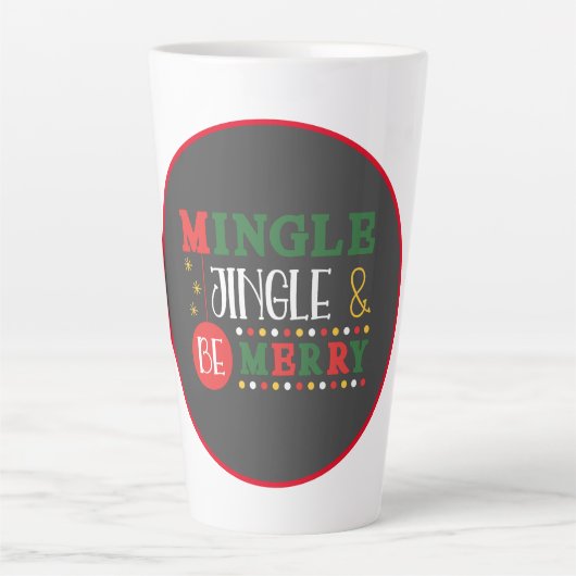 モダンなMingle & Jingle ホリデー カフェラテマグ (正面)
