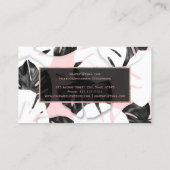 モダンなmonsteraの白黒のピンクの卵の金ゴールドの化粧 名刺 (裏面)