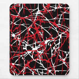 モダンなmousepad、抽象芸術、黒、白い赤 マウスパッド