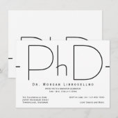 モダンなPhD卒業 招待状 (正面/裏面)