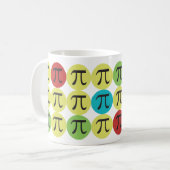 モダンなPi -カラフルなPiのギフト コーヒーマグカップ (正面左)