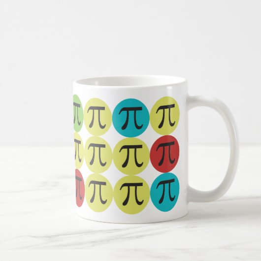 モダンなPi -カラフルなPiのギフト コーヒーマグカップ (右)