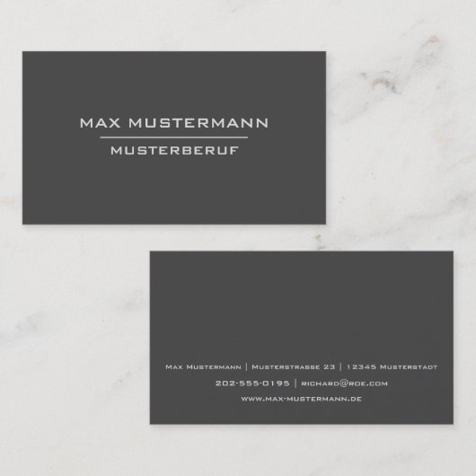 モダンなProfessionelle Dunkle Visitenkarte 名刺 (正面/裏面)