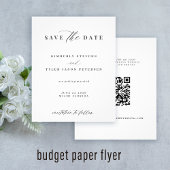 モダンなQRコードでお財布に優しい結婚式の「Save the Date」 チラシ