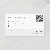 モダンなQRコード ブラック＆ホワイトのモノグラム 名刺 (裏面)