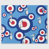 モダンなRoundelおよびスクーターのデザインのギフト用包装紙 ラッピングペーパー (フラット)