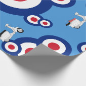 モダンなRoundelおよびスクーターのデザインのギフト用包装紙 ラッピングペーパー (角)