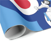 モダンなRoundelおよびスクーターのデザインのギフト用包装紙 ラッピングペーパー (ロールコーナー)