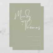 モダンなsageグリーンの結婚式招待状 招待状 (正面/裏面)
