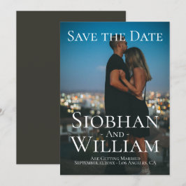 モダンなSave The Date  -  お二人の写真を入れたオーダーメイド 招待状