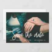 モダンなSave the date フォトカード セーブザデート (正面/裏面)