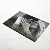 モダンなSave The Date ブッシュ/ローズゴールド 箔招待状 (回転した状態)