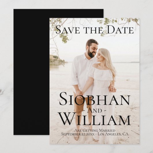 モダンなSave The Date - 写真付きでパーソナライズ 招待状 (正面/裏面)