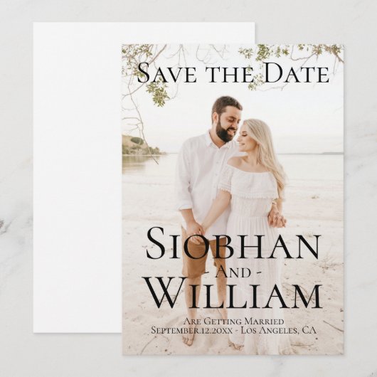 モダンなSave The Date - 写真付きでパーソナライズ 招待状 (正面/裏面)