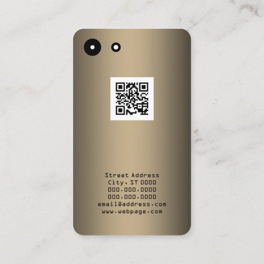 モダンなsmartphoneの一見の金黒 名刺 (裏面)