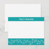 モダンなSnaffleビット馬のメッセージカード-ティール（緑がかった色） サンキューカード (正面/裏面)