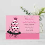 モダンなSweet sixteenの誕生日のパーティの招待状 招待状 (スタンド正面)