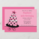 モダンなSweet sixteenの誕生日のパーティの招待状 招待状 (正面/裏面)
