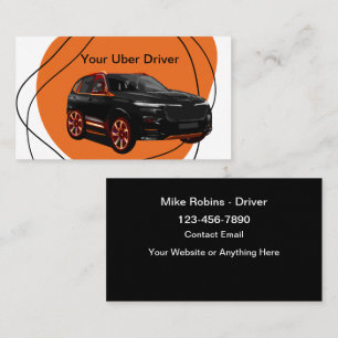 モダンなUberドライバーの名刺デザイン 名刺