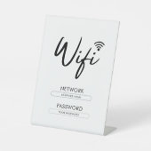 モダンなWiFiパスワードネットワーク 台座サイン (正面)