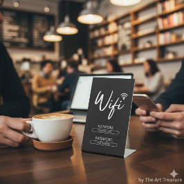 モダンなWiFiパスワードネットワーク 台座サイン
